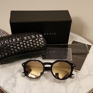 NWT Philipp Plein Black and Gold Sunglasses